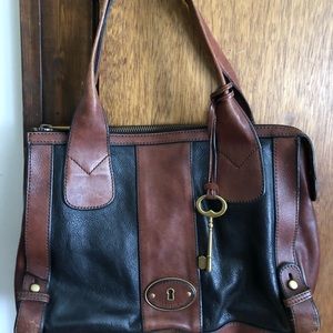 Fossil leather tote purse